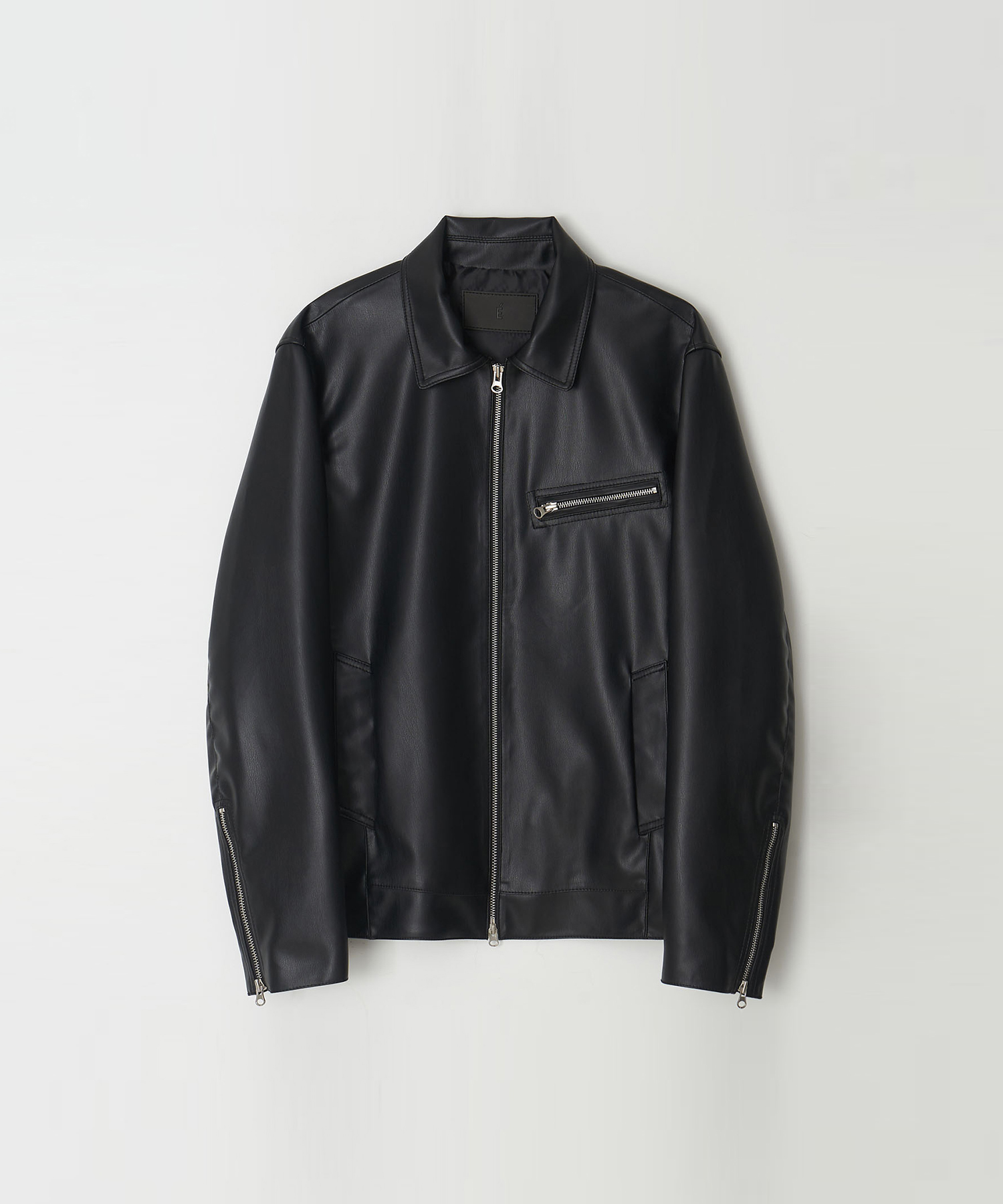 Pocket Leather Jacket_Black